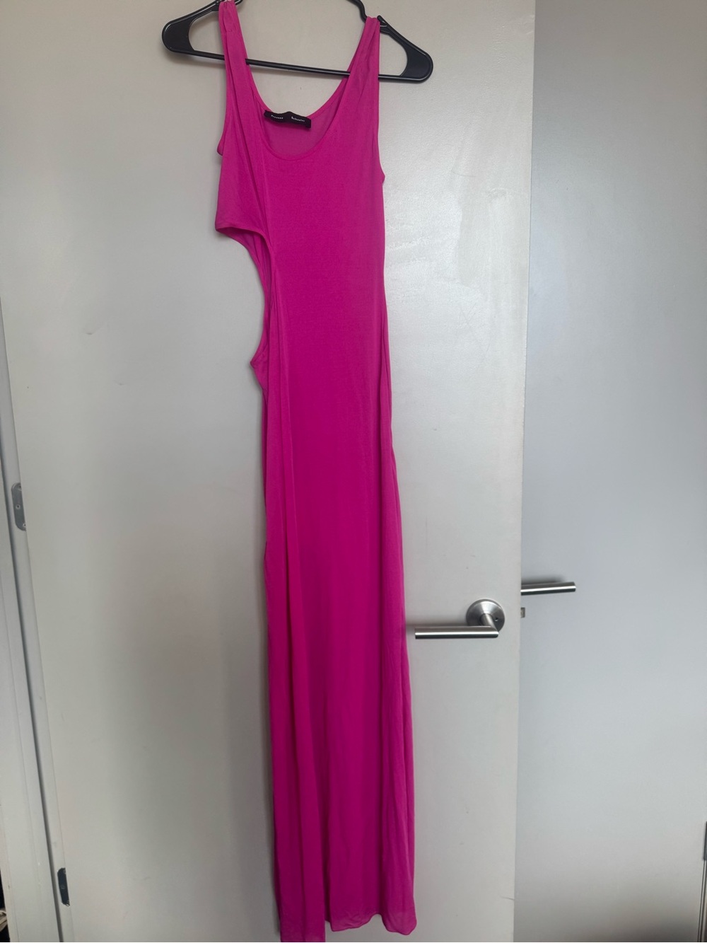 Proenza Schouler Cutout Fitted Gown in Bright Pink Fuchsia XS